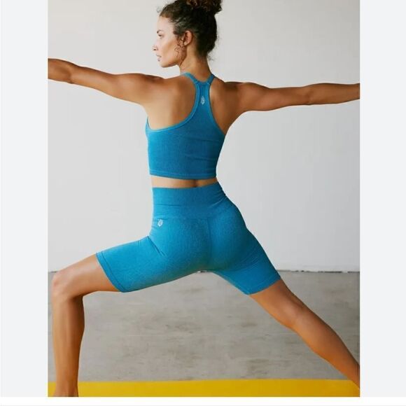 Free People Set - Happiness Runs Lurex Tank and Shorts XS/S top X/S bottoms